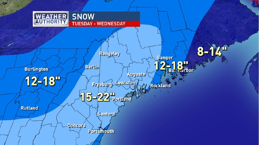 Powerful nor’easter expected to slam Maine with over a foot of snow WGME