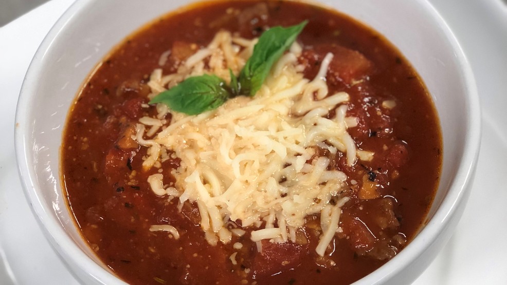 Cheesy Sausage Pizza Soup WLUK