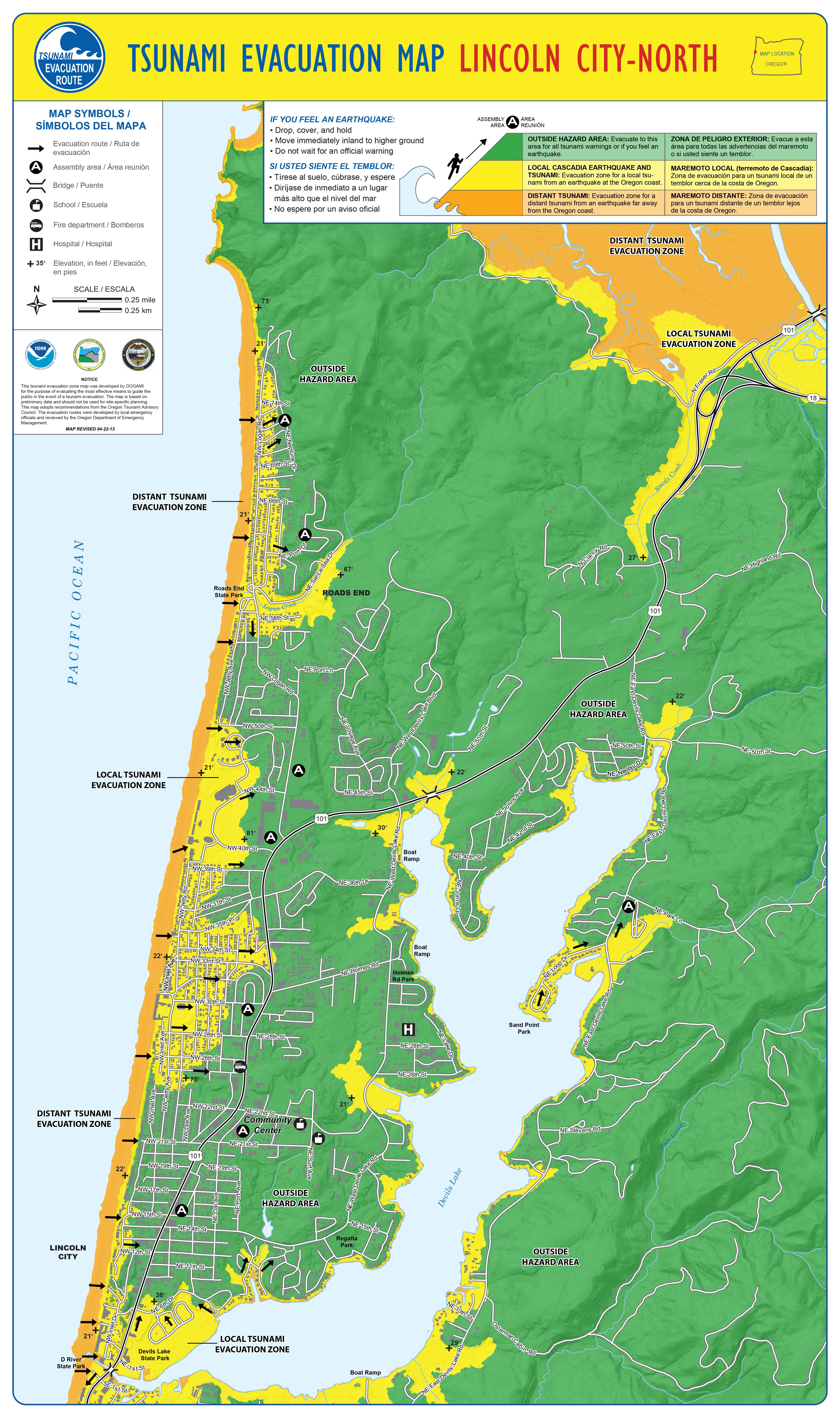 Tsunami evacuation maps outline safe routes on Oregon and Washington coast  KATU