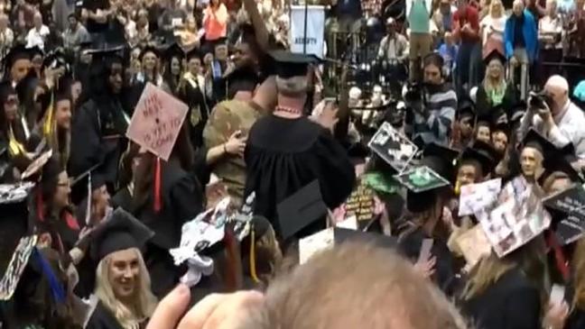 Marshall graduate gets military homecoming surprise from her father