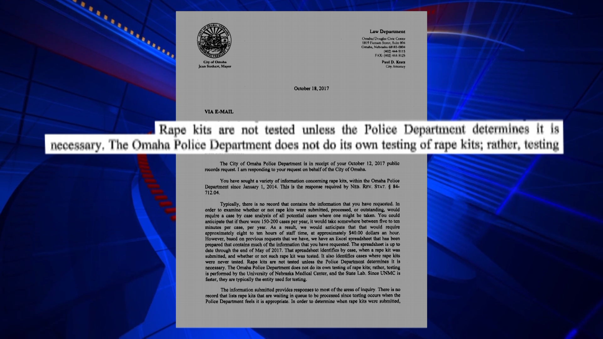 Records show majority of collected rape kits are never tested