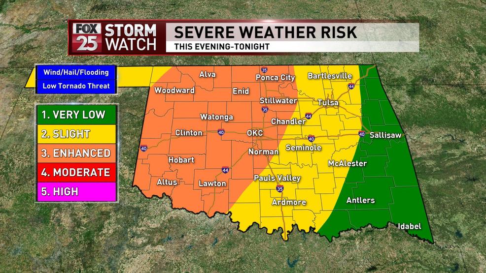 Severe storms possible for northern, central Oklahoma Tuesday night KOKH