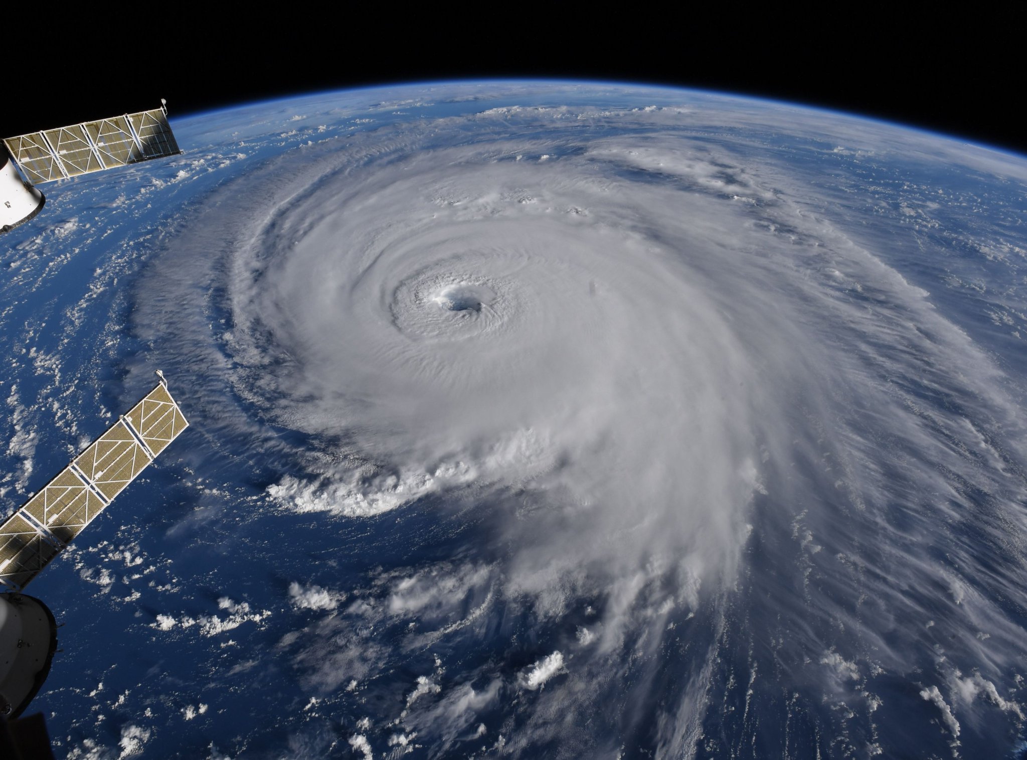 views of hurricane florence as seen from the int